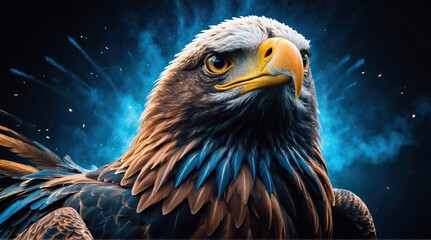 Fototapeta premium Close up of fantastic beautiful eagle. AI generated