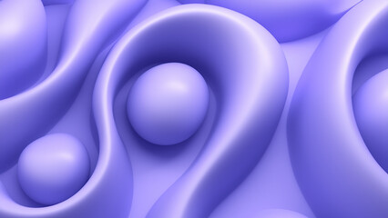 Beautiful Abstract 3D Background with Smooth Silky Shapes purple and violet colors