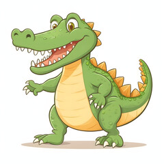 Naklejka premium Cute cartoon crocodile isolated Vector illustration on white background...