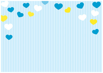 ホワイトデーのハートフレーム背景3青色