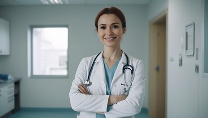 female doctor in hospital, clinic