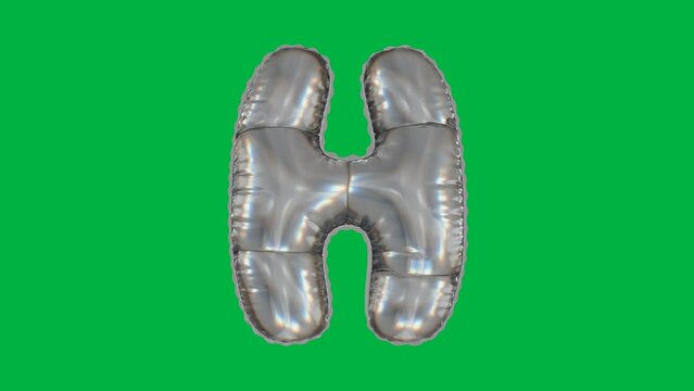 3D Balloon Letter H 4K animation in Diamond Glass Texture