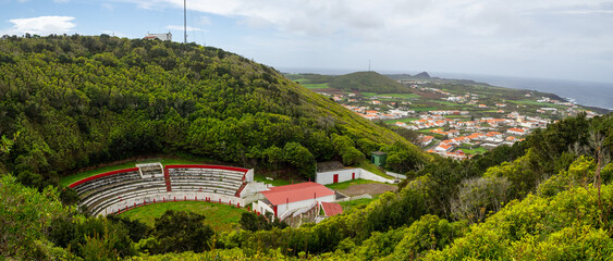 Panorama of Santa Cruz da Graciosa and the bullring