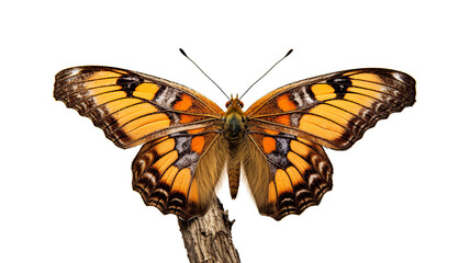 Fototapeta premium lovely front view of a butterfly isolated on a white background