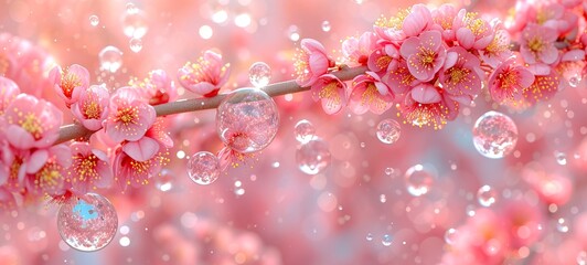 pink flowers in water