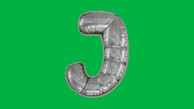 3D Balloon Letter J 4K animation in Diamond Glass Texture