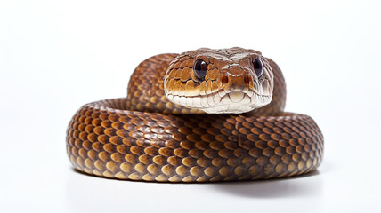 Obraz premium Isolated Boiga snake against a blank white background