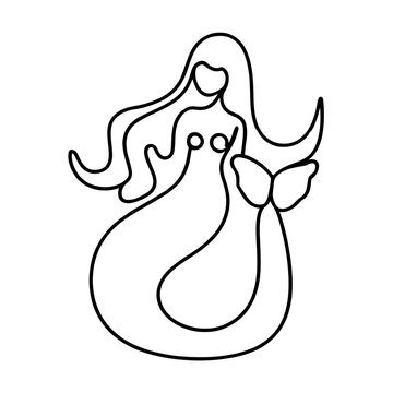 Beautiful mermaid doodling vector illustration