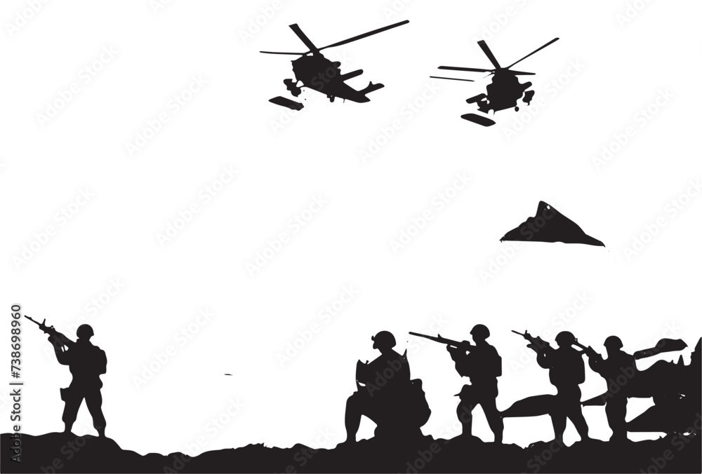 Sticker Military vector illustration