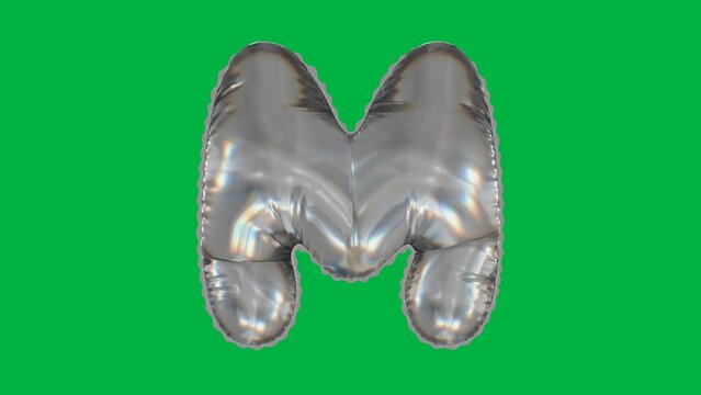 3D Balloon Letter M 4K animation in Diamond Glass Texture