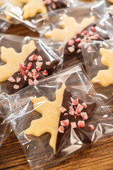 Festive Cookie Packaging with Chocolate-Dipped Christmas Delights