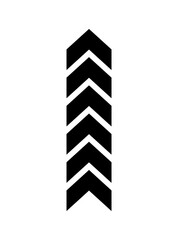 A black arrow on a white background pointing up at the growth chart of the financial profit of the business. Dynamic moving arrow symbol. Vector illustration.