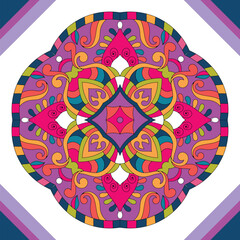 Floral mandala vector illustration colorful design