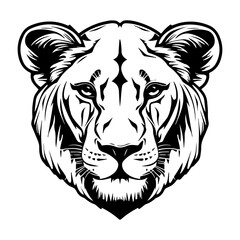 lioness simple illustration. big cat. vector. a lion. wild animal.