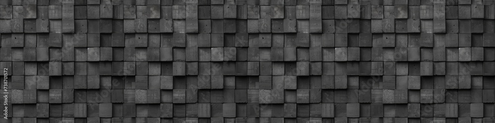 Aufkleber black antharcite dark 3d stone concrete cement tiles texture with square cubes mosaic tile backgroun