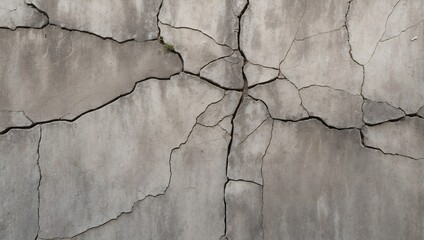 Worn-out concrete surface with cracks and patches, showcasing the passage of time and elements, HD, 4K, highly detailed. generative AI
