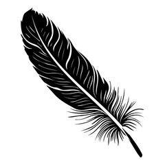 Feather quill pen graphic black white isolated sketch illustration vector
