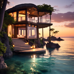 Fototapeta premium Enjoy your honeymoon and vacation in a fantasy world.