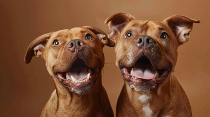 Staffordshire Bull Terrier dogs studio shot close-up. - obrazy, fototapety, plakaty