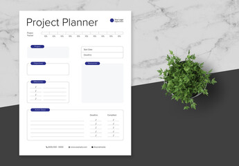 White and Blue Project Planner