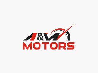 A & W Sport Car Logo Design. Automotive, Car Showroom, Car Dealer Logo Design Vector