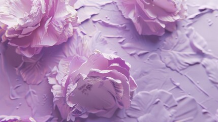 Soft Purple Background with Macro Floral Pattern Close-Up.