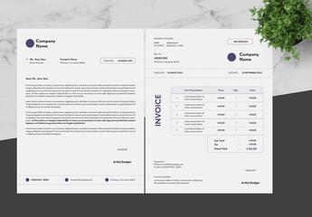 White and Grey Business Letterhead Invoice