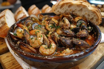 Fototapeta premium a bowl of seafood soup professional advertising food photography
