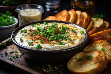Fototapeta premium a bowl potato chowder soup professional advertising food photography