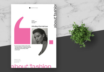 White and Pink Quote Of Fashion Expessive Typography Flyer