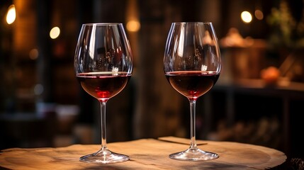 two glasses of red wine