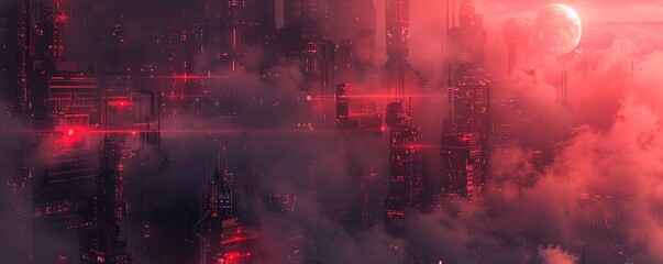 A captivating modern abstract background that captures the essence of Film Noir intrigue, infused with the futuristic allure of iconic sci-fi franchises. Generate AI.