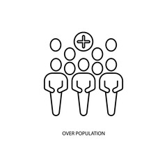 over population concept line icon. Simple element illustration. over populationconcept outline symbol design.