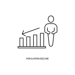 population decline concept line icon. Simple element illustration. population decline concept outline symbol design.