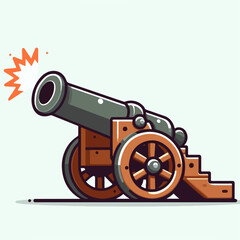 war cannon cartoon icon illustration