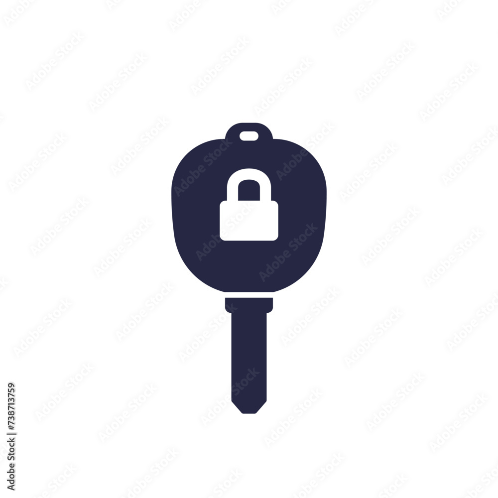 Wall mural car key icon, vector picogram on white