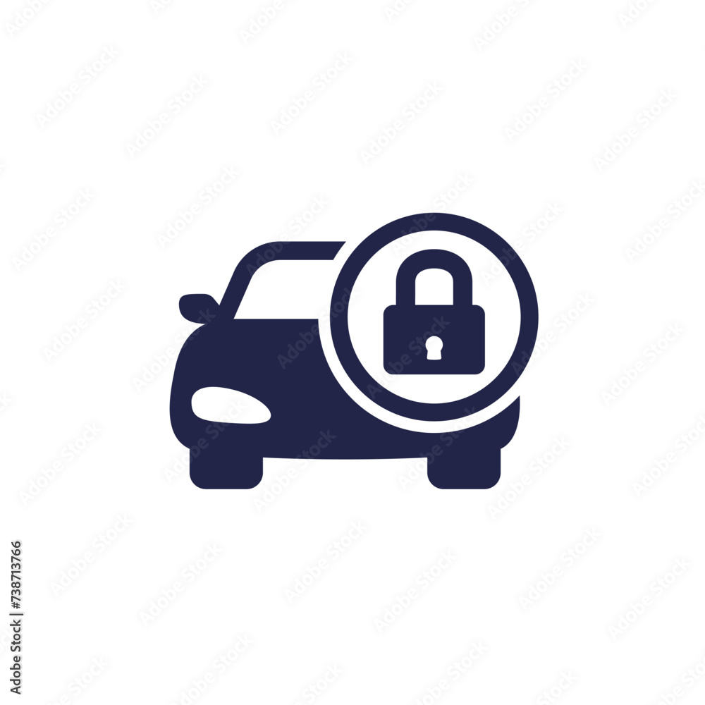 Canvas Prints car lock icon on white