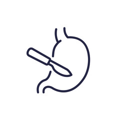 gastric surgery line icon on white