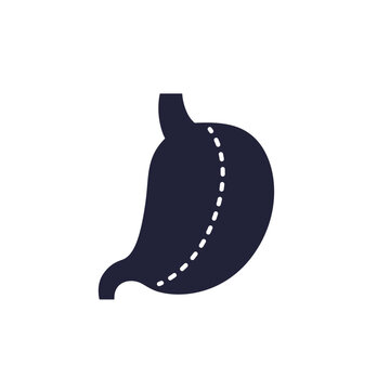 gastric sleeve, gastrectomy icon with a stomach
