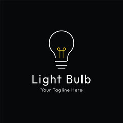 Simple light bulb logo template design with creative idea.