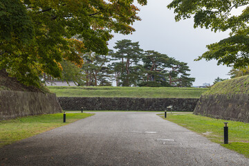 日本　北海道函館市にある五稜郭公園内の風景