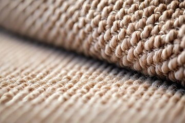 Close-up detailed design of sofa leg on carpet rug, enhancing home interior aesthetics