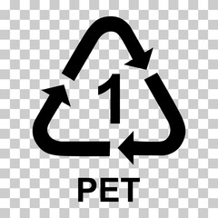 Plastic symbol, ecology recycling sign isolated on white background. Package waste icon - obrazy, fototapety, plakaty
