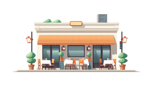 Isolated on a white background, restaurant flat style