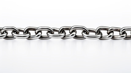 Obraz premium Isolated steel chain against a blank white background