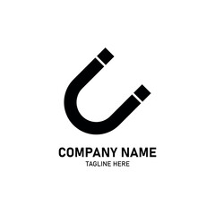 U magnet icon logo. Science logo. Vector illustration isolated on white background.