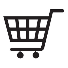 Shopping cart line art icon for apps and websites. Shopping cart vector - obrazy, fototapety, plakaty