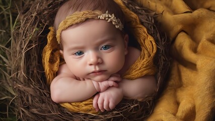 Baby nest digital backdrop 