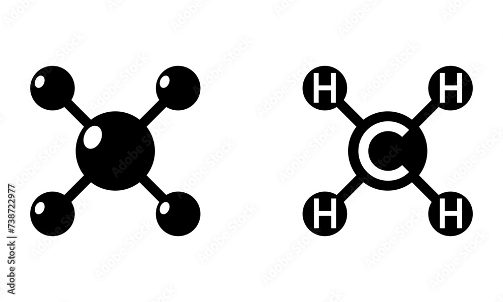 Wall mural methane atomic molecule structure icon vector