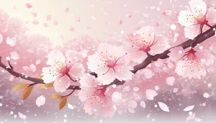 Fototapeta na wymiar 春のイメージ：桜吹雪 